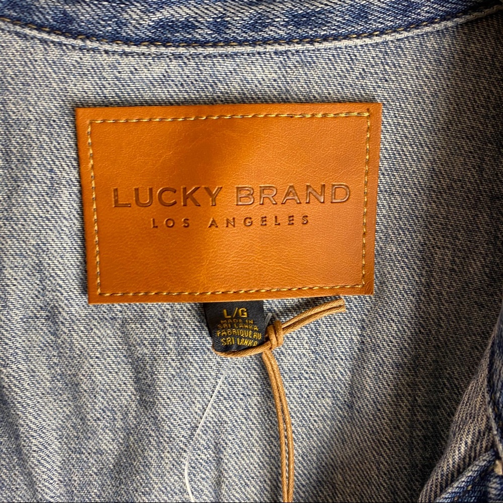 NEW Lucky Brand Oversized Trucker Denim Jacket L,M - Picture 6 of 15